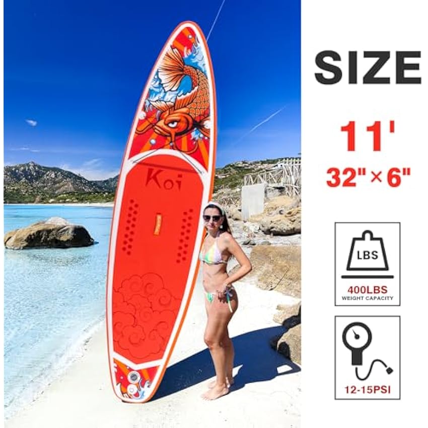 FunWater Inflatable Paddleboard Stand Up Paddle Board with Ultra-Light SUP Premium Accessories Non-Slip Comfort Deck for Youth&Adults