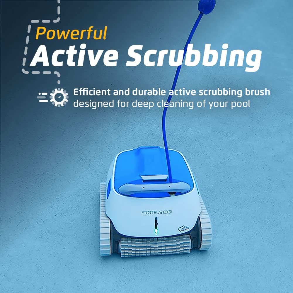 Dolphin Proteus DX3 Automaitc Robotic Pool Vacuum Cleaner, Wall Climbing, Active Scrubber Brush, Ideal for In-ground Pools up to 33 FT in Length
