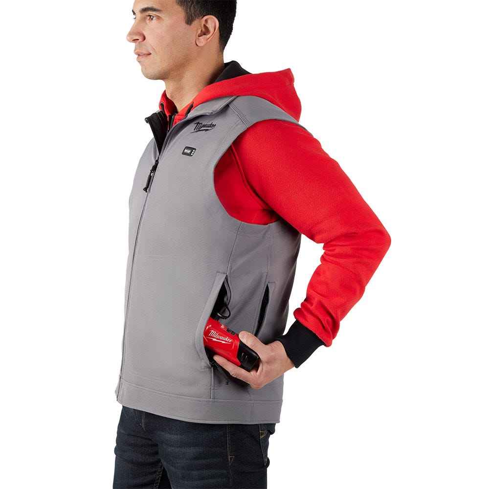 MILWAUKEE 12V TOUGHSHELL Heated Vest Grey Skin M12HVGREY10