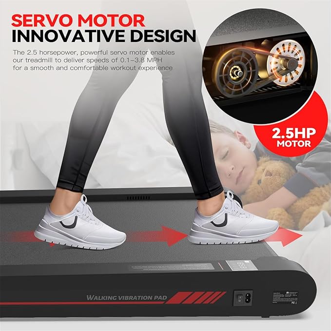Sperax Walking Vibration Pad with APP, 3 in 1 Under Desk Treadmill, 2.5HP Low Noise Walking Treadmil