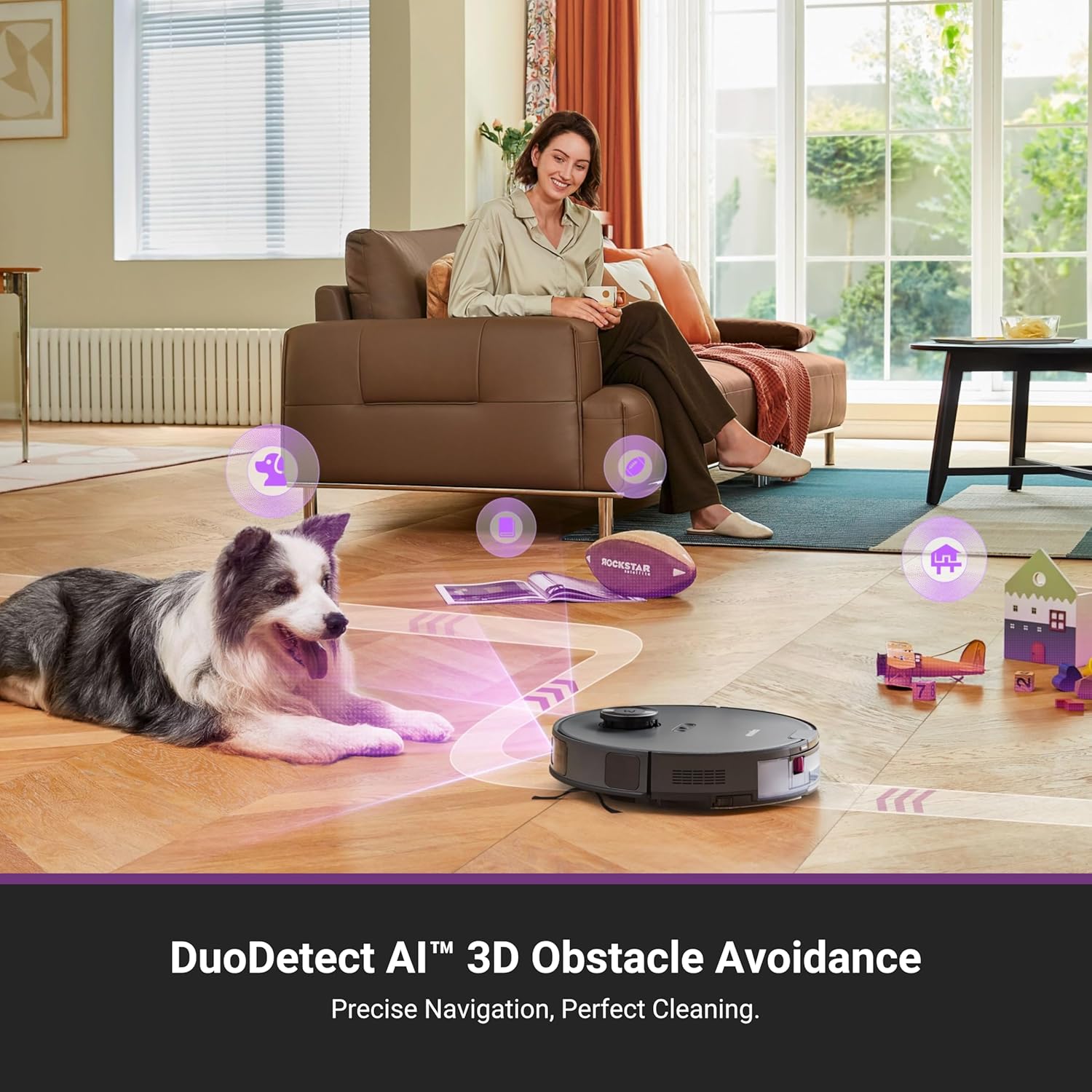 Eureka Robot Vacuum with Bagless Self Emptying Station, 2 in 1 Robotic Vacuum and Mop Combo, 60-Day Capacity, 4000Pa Suction, Auto Lifting Mop, LiDAR Navigation,NER E10s