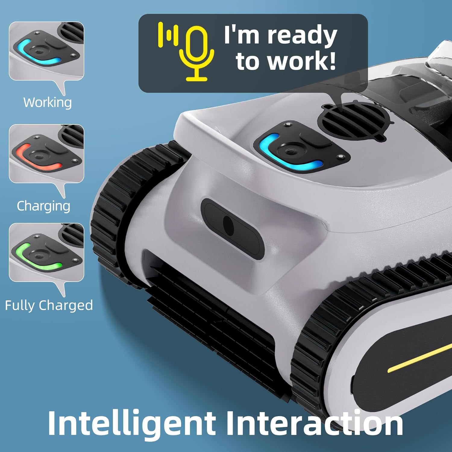 (2025 New) Cordless Pool Vacuum for Inground Pools, Automatic Smart Navigation Robotic Pool Cleaner, 3-in-1 Wall & Waterline Cleaning, Ideal for Inground & Above-Ground Pools Up to 2150 Sq.ft