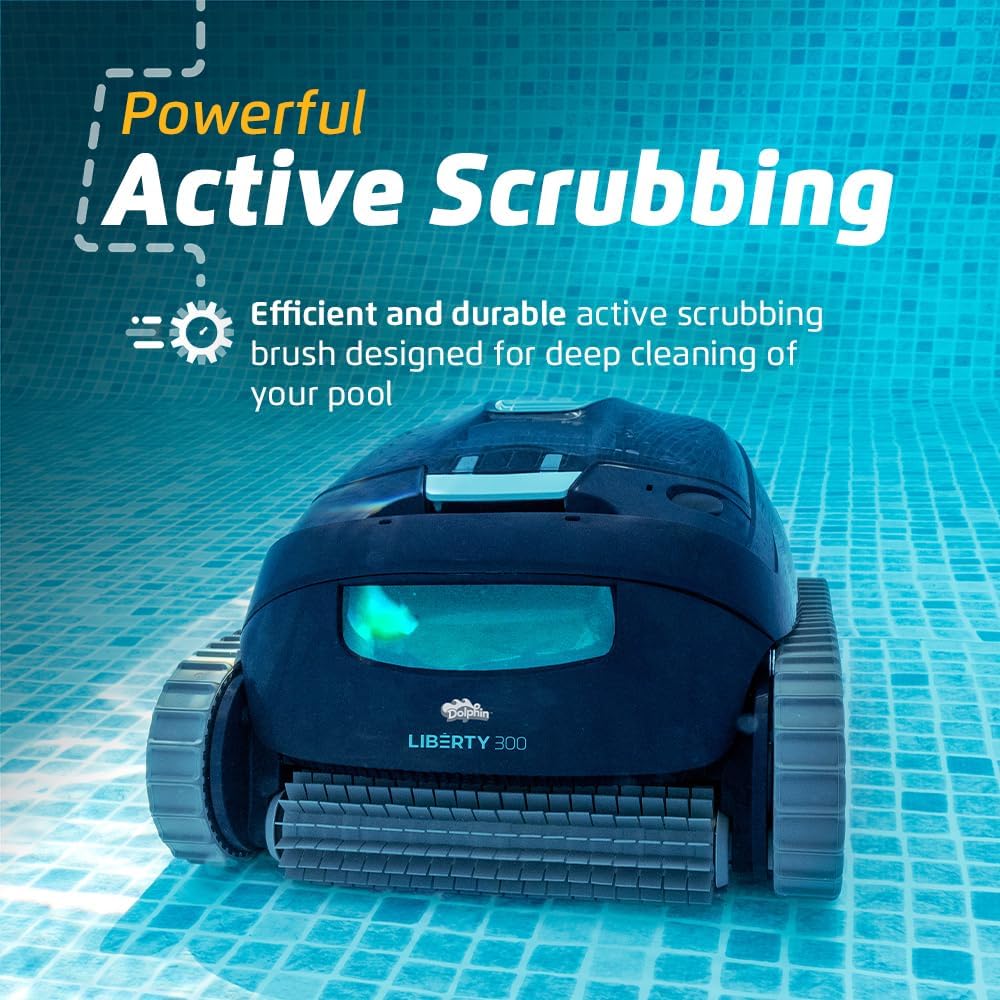 Dolphin (2025 Model) Liberty 300 Cordless Automatic Robotic Pool Vacuum Cleaner, Magnetic Charging, Click-Up for Easy Removal, Ideal for In-Ground Pools up to 33 FT in Length