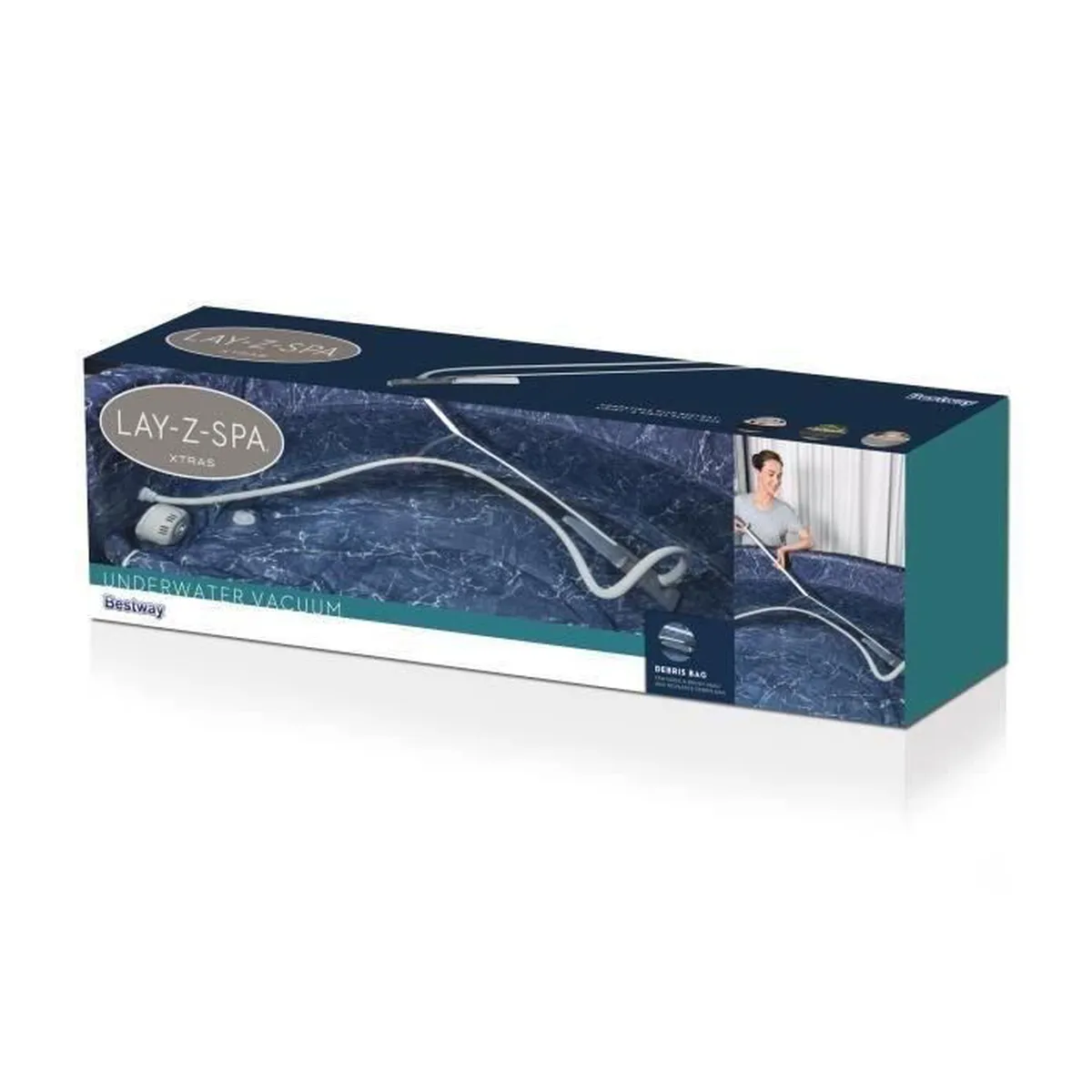 Spa gonflable BESTWAY - Lay-Z-Spa Maldives - 201 x 201 x 80 cm - 5 à 7 places - Carré + Aspirateur pour spa