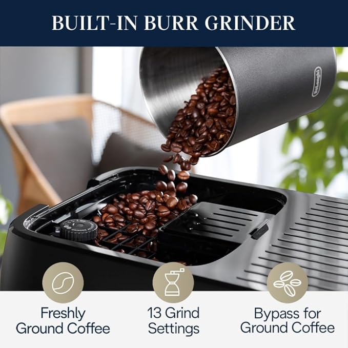 De'Longhi Magnifica Plus fully automatic espresso machine for built-in grinders