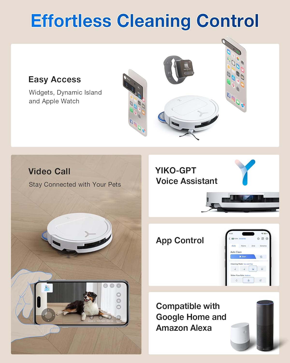 ECOVACS DEEBOT T50 PRO Omni Robot Vacuum and Mop, 3.19” Ultra-Slim, 15,000Pa Suction, ZeroTangle 2.0, TruEdge Edge Cleaning, AIVI 3D Obstacle Avoidance, Auto Mop Wash & Dry, Self-Emptying