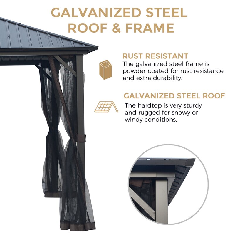 Acuff 10 Ft. W x 10 Ft. D Steel Patio Gazebo