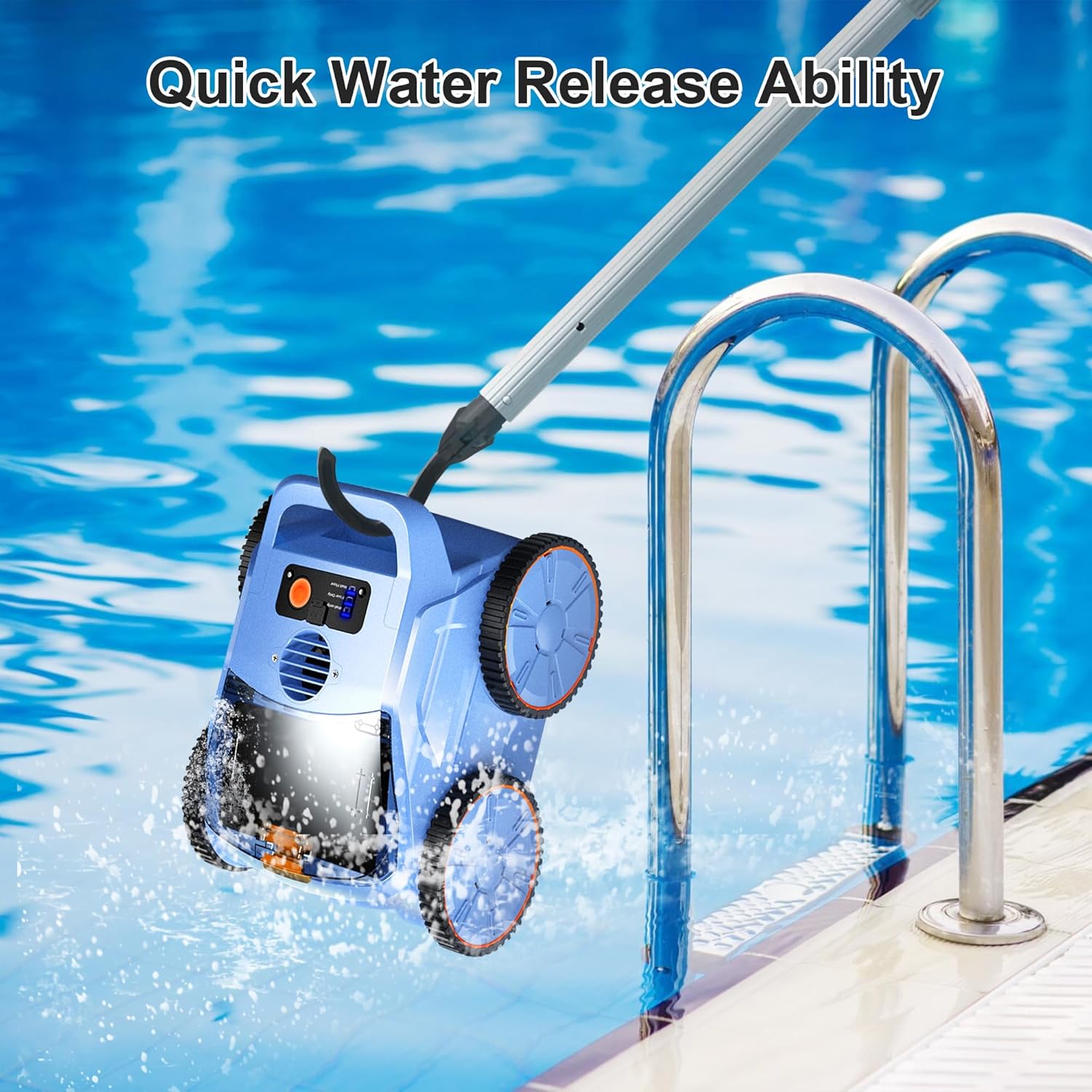 (2025 Upgrade) Pool Vacuum for Inground Pools, Robotic Pool Cleaner, Wall Climbing Pool Cleaner, Cleans Pool Floors, Drain & Walls & Waterline, Cleaning Up to 2100 Sq.ft, 180 Min