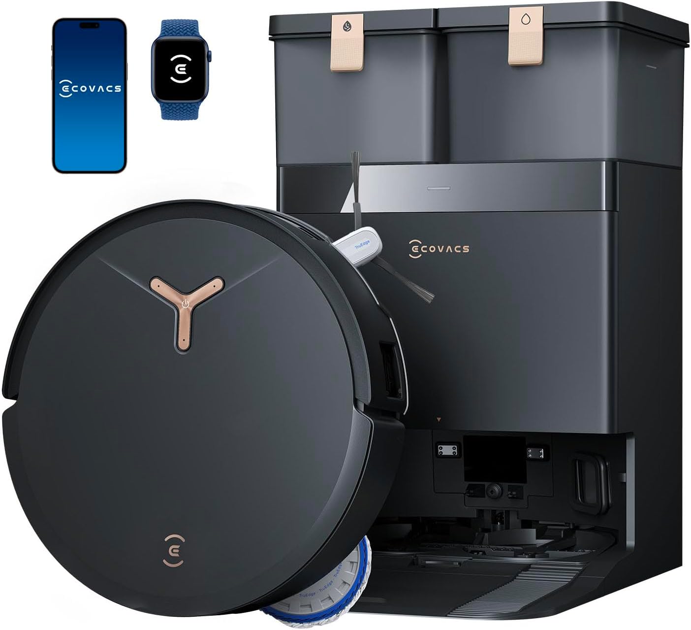 ECOVACS DEEBOT T50 PRO Omni Robot Vacuum and Mop, 3.19” Ultra-Slim, 15,000Pa Suction, ZeroTangle 2.0, TruEdge Edge Cleaning, AIVI 3D Obstacle Avoidance, Auto Mop Wash & Dry, Self-Emptying