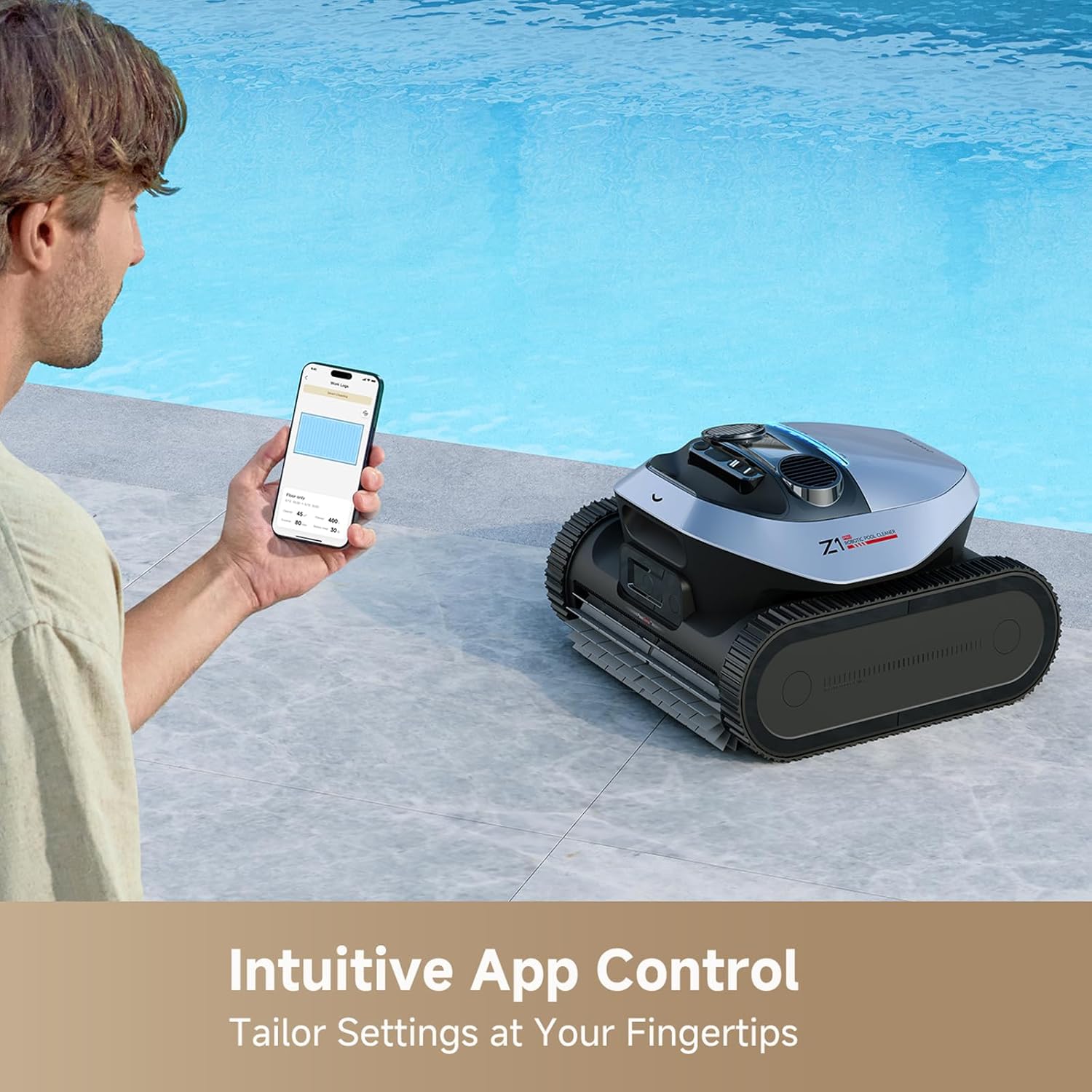 DREAME Z1 Pro Cordless Automatic Robotic Cleaner, Pool Vacuum with Smart Auto- Parking, Smart Navigation, 4-in-1 Cleaning with LiFi Remote Control, Ideal for Above & In-Ground Pools, Haze Silver