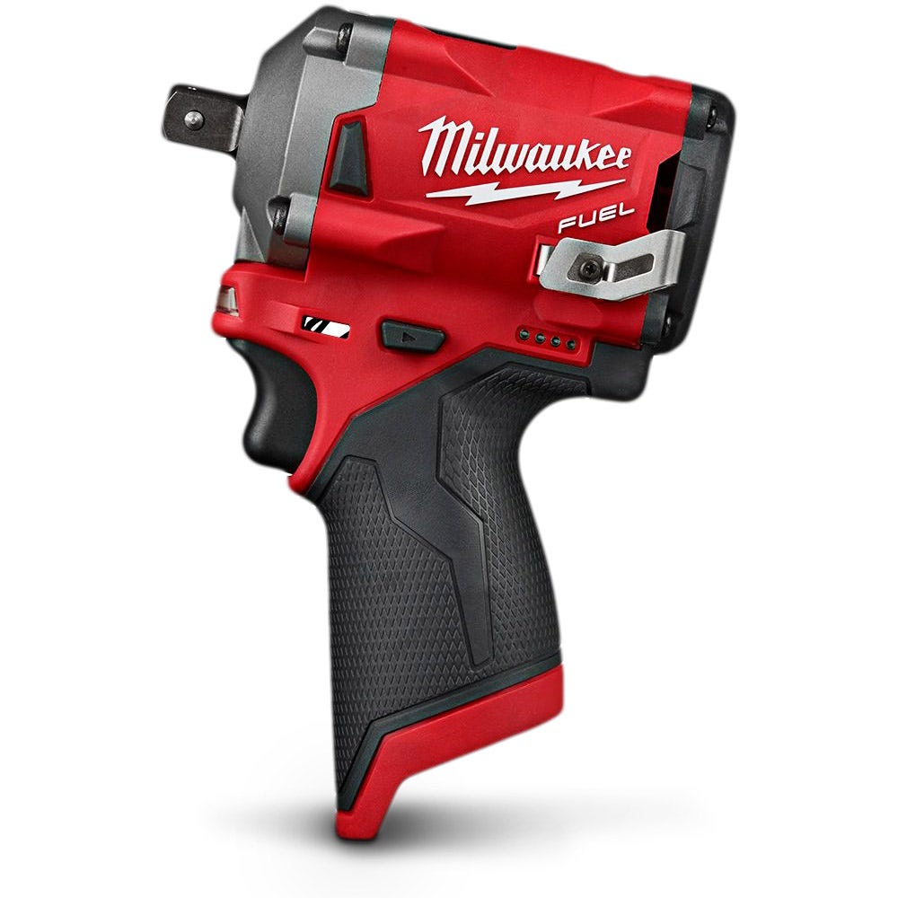 MILWAUKEE 12V FUEL™1/2" Stubby Impact Wrench with Pin Detent Skin M12FIWP12-0