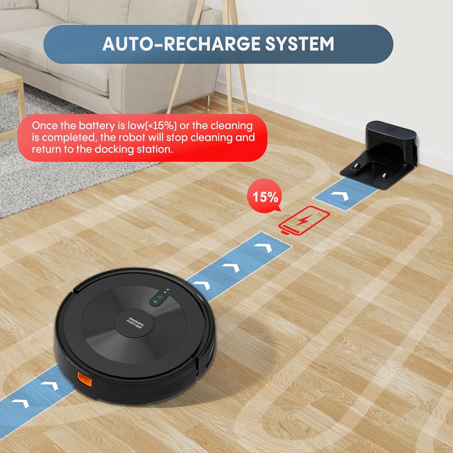 Robot Vacuum and Mop Combo: 3000Pa Suction Sweeping robot 120Mins Runtime & APP/Voice/Remote & Scheduled & Self-Charging, Slim Robot Vacuum Cleaner for Home Hard Floor, Low-Pile Carpet, Pet Hair