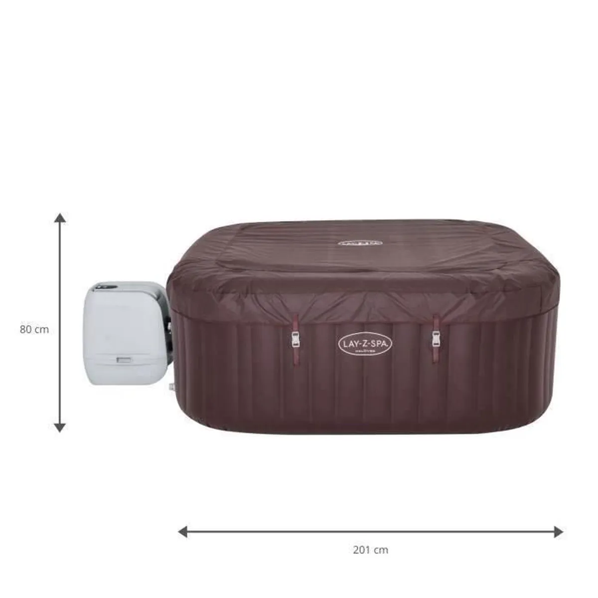 Spa gonflable BESTWAY - Lay-Z-Spa Maldives - 201 x 201 x 80 cm - 5 à 7 places - Carré + Aspirateur pour spa