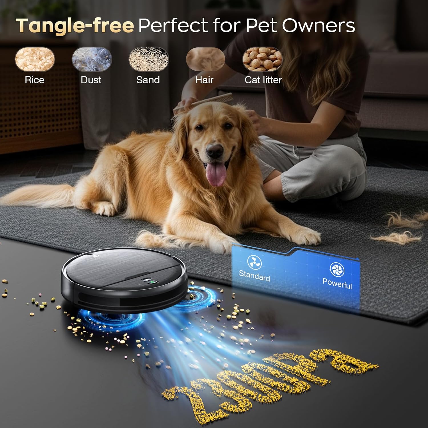 Robot Vacuum and Mop Combo, 2 in 1 Sweeping robot Cleaner with WiFi/App, Robot Vacuum with Water Tank, Strong Suction, Schedule, Self-Charging, Quiet, for Hard Floor, Pet Hair, Low Pile Carpet