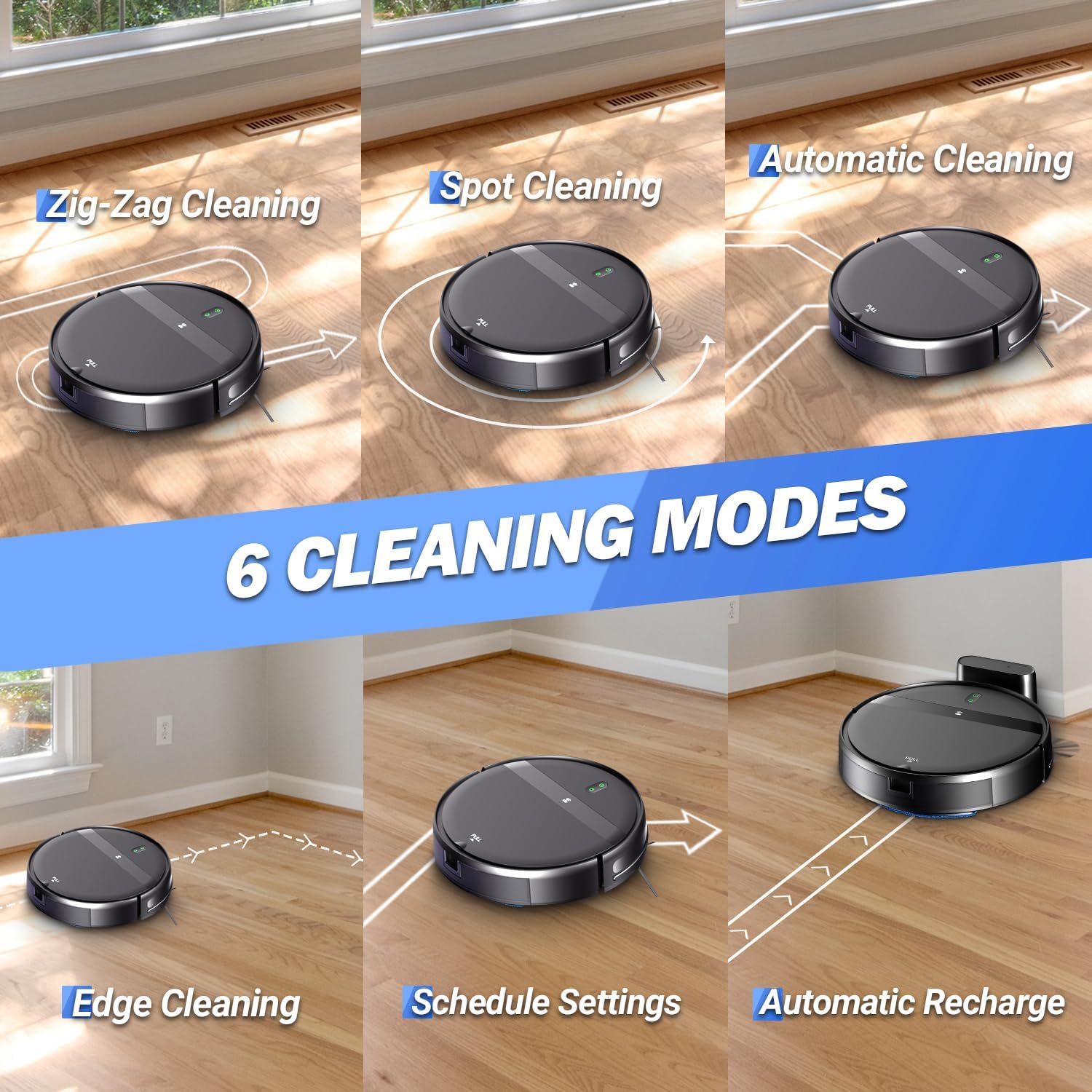 Robot Vacuum and Mop Combo for Large Homes & Pet Hair – Smart App/Voice, 2300Pa Sucktion, 120Min Clean, Ultra-Thin 2.87