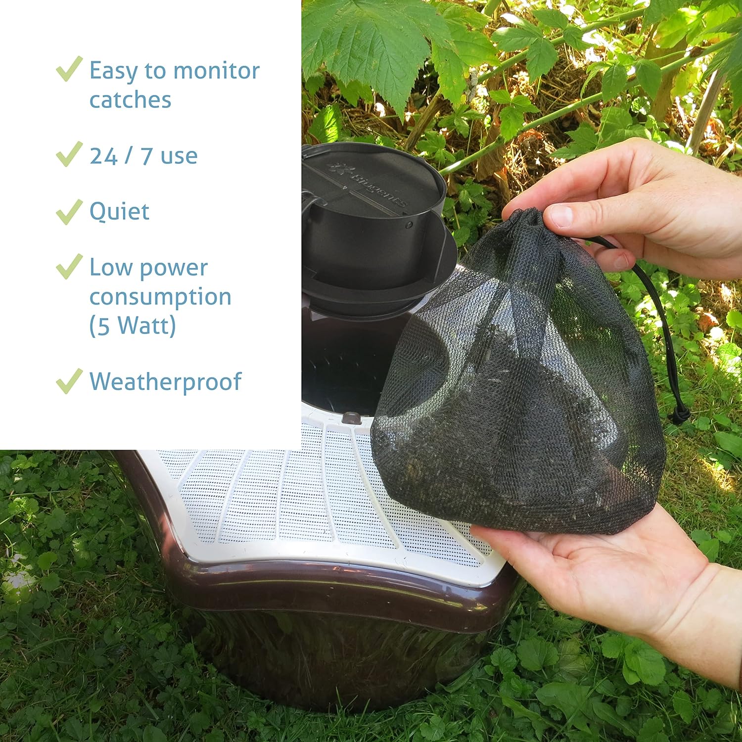 BIOGENTS BG-Mosquitaire Outdoor Mosquito Trap + BG-Sweetscent Mosquito Attractant • Effective Against Host-Seeking Asian Tiger & Dengue Mosquitoes • incl BG-Sweetscent Lure • for Outdoor & Patio