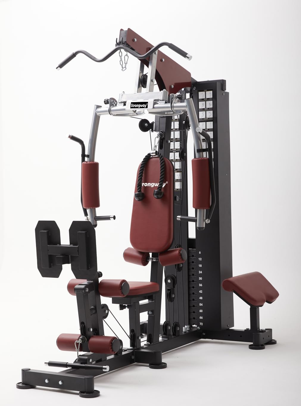 Strongway® Multi Gym with Weights 72KG 100KG Weight Stack Included - Multifunction Home Gym Cable Pulley Preacher Pad Butterfly Press Strength Training