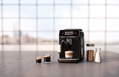 Philips 2200 Series fully automatic espresso machine - LatteGo milk frother, 3 coffee varieties, intuitive touch display, black, (EP2230/14)