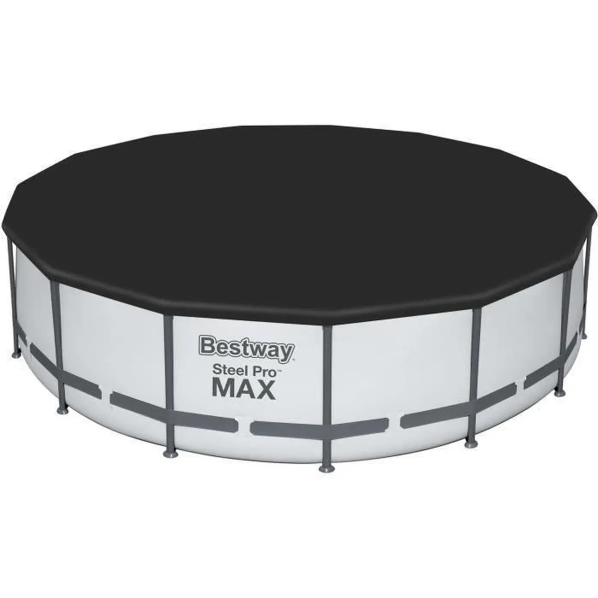 Kit Piscine hors sol tubulaire BESTWAY Steel Pro Max - 457 x 122 cm + Lot de 9 Dalles de protection