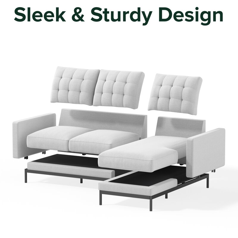 Thompson 77.6′′ Wide Reversible Modular Sofa & Chaise