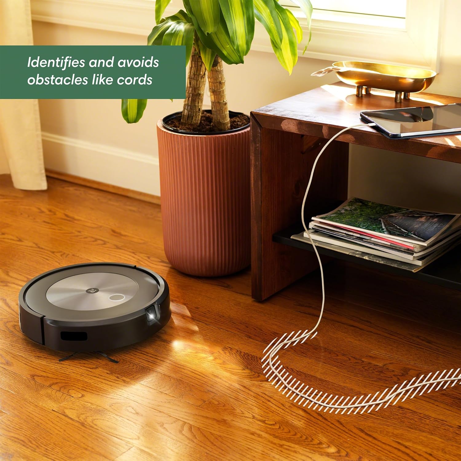 iRobot® Roomba® j7+ Wi-Fi enabled robot vacuum cleaner with automatic suction station
