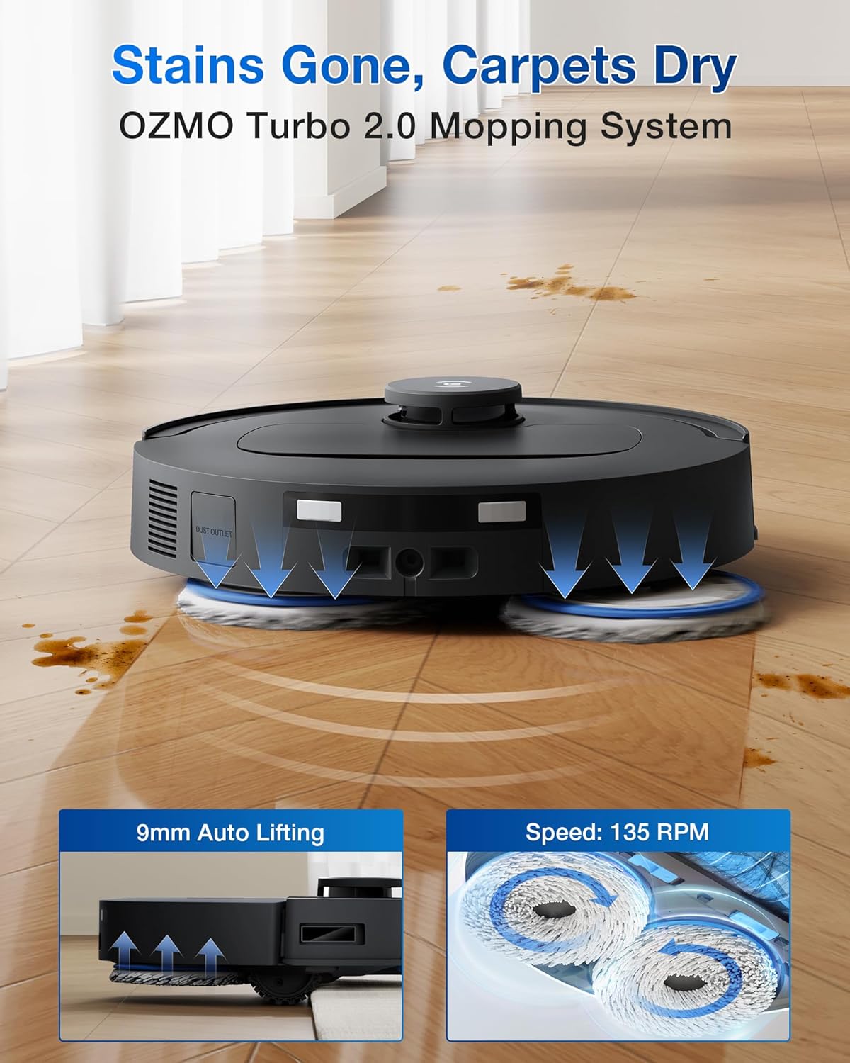 ECOVACS DEEBOT X9 PRO Omni Robot Vacuum and Mop, Blast™ 16,600Pa Suction, OZMO Roller Instant Self-Washing Mopping, ZeroTangle™ 3.0, Triple Lift System, AI Smart Navigation, Hands-Free Omni Station