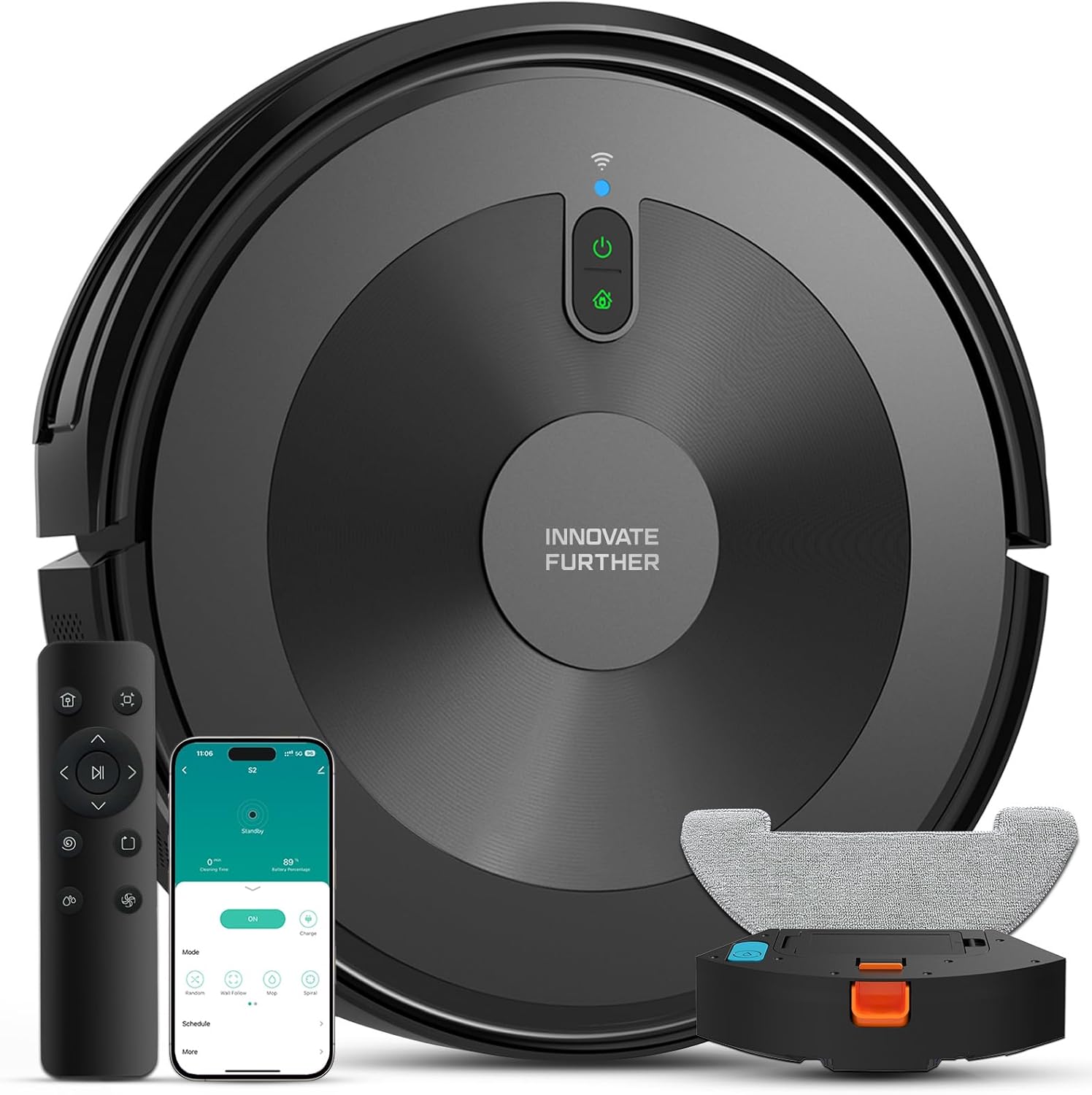 Robot Vacuum and Mop Combo: 3000Pa Suction Sweeping robot 120Mins Runtime & APP/Voice/Remote & Scheduled & Self-Charging, Slim Robot Vacuum Cleaner for Home Hard Floor, Low-Pile Carpet, Pet Hair