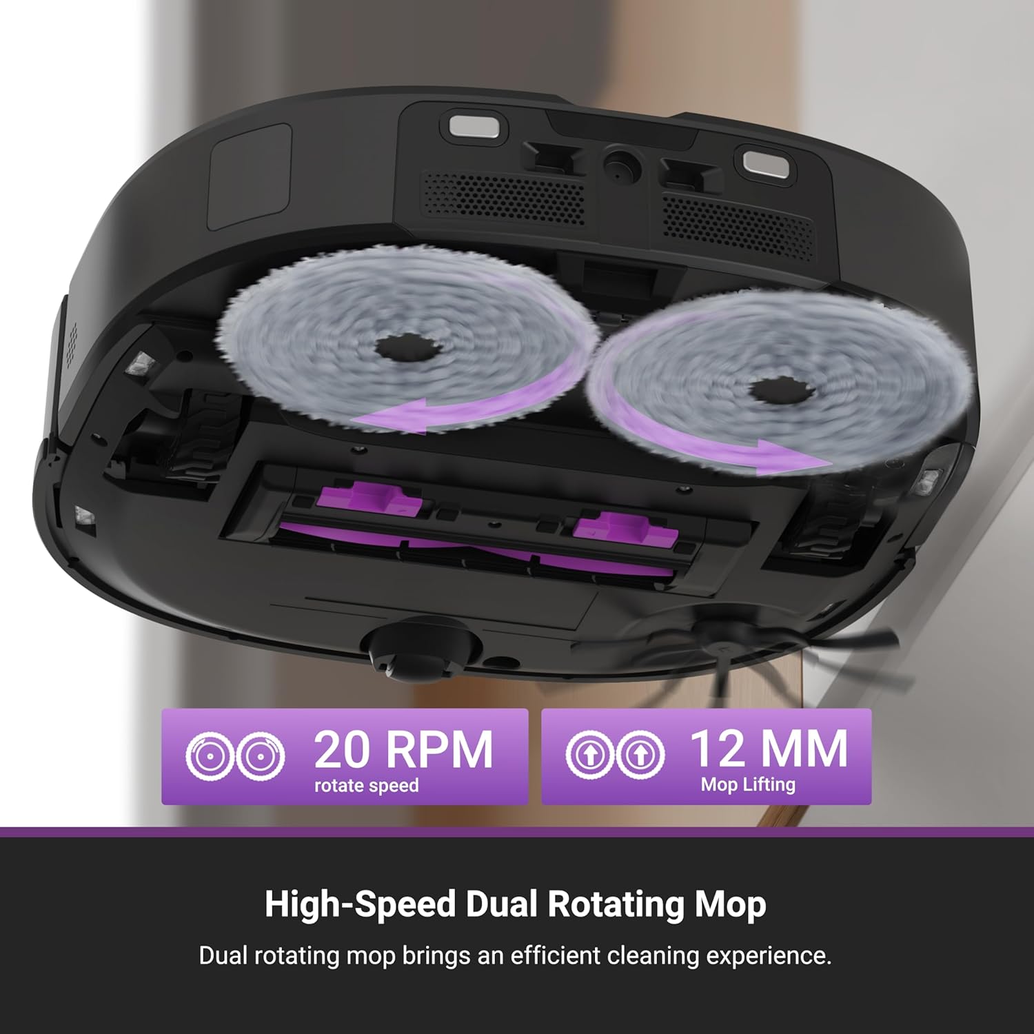 Eureka E20 Plus Robot Vacuum and Mop Combo, Robot Vacuum Cleaner with Bagless Self Emptying Station, 45-Day Capacity 8000Pa Suction and Anti Hair-Tangling Brush App Control LiDAR Navigation