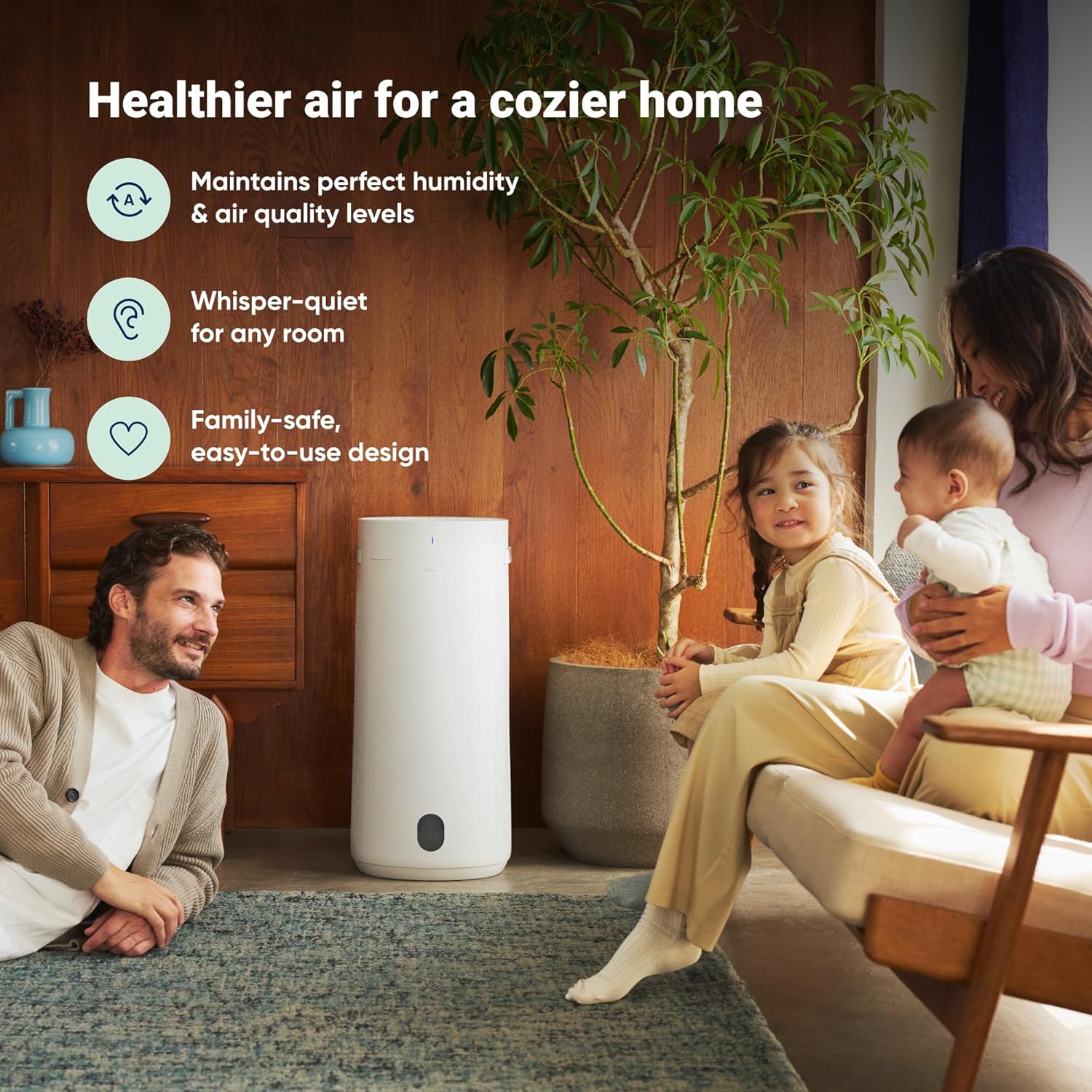 BLUEAIR 2-in-1 Purify + Humidify: Air Purifier and Humidifier with HEPASilent™ and 360° InvisibleMist™ Technology, Top Pour - covers 1,726 sqft in 60 minutes - Perfectly balanced air, one product