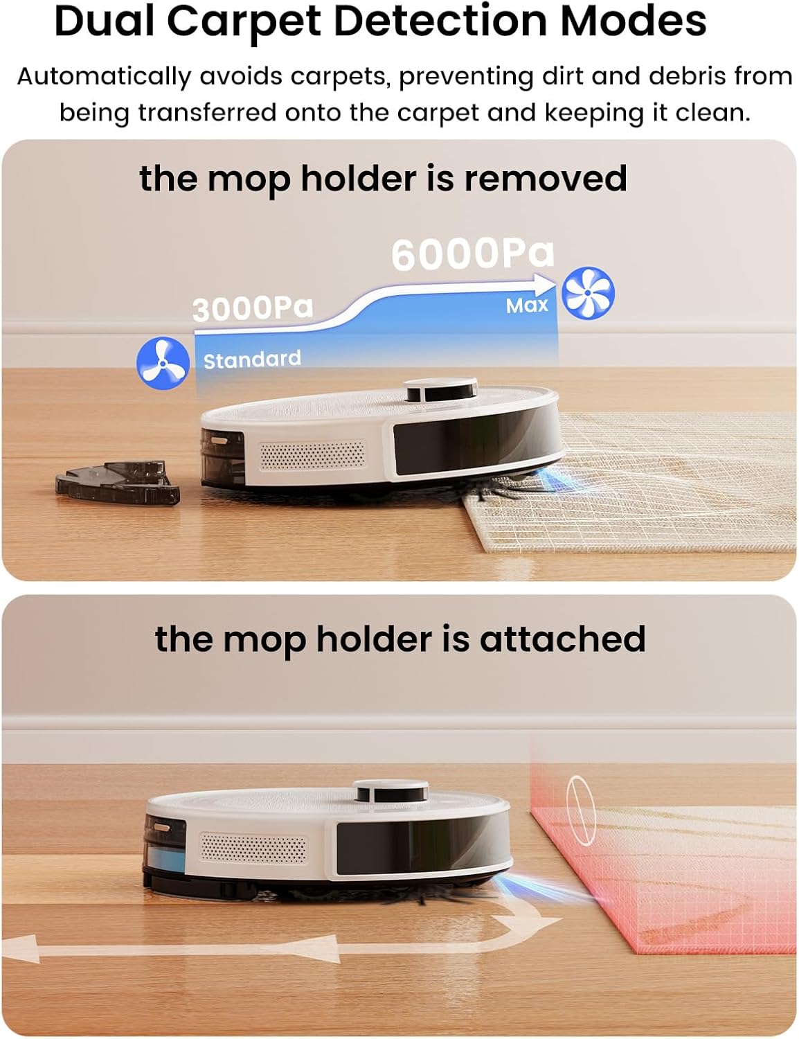 Lefant M2 Plus Robot Vacuum and Mop Combo,190° PSD Obstacle Avoidance,LIDAR Navigation,40-Day Capacity,Powerful Suction,Perfect for Pet Hair,140 Min Runtime, WiFi/App/Alexa