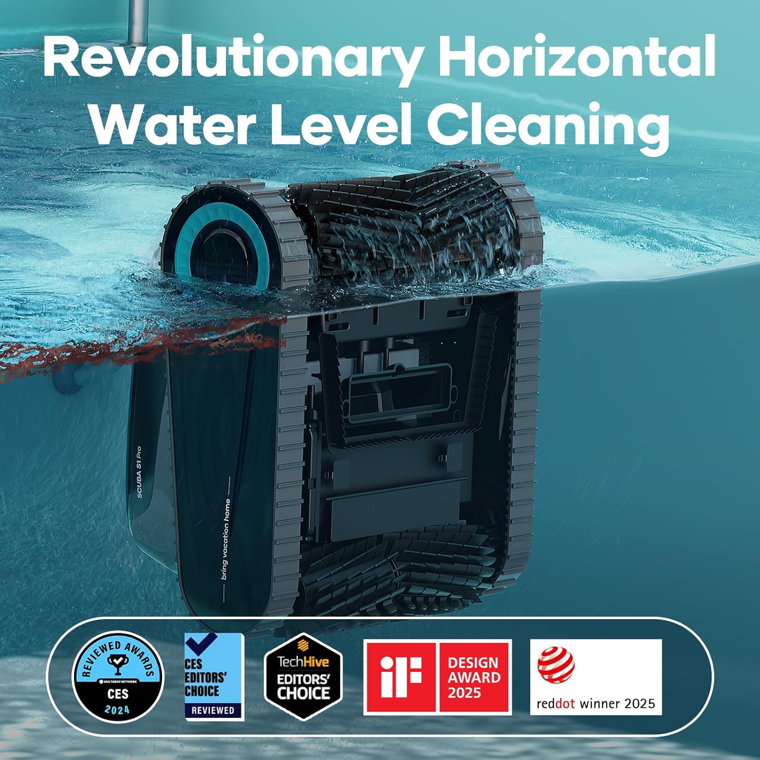 AIPER Scuba S1 Pro Cordless Robotic Pool Cleaner, Horizontal Waterline Cleaning, Smart Navigation, 180-Min Battery Life, Ideal for In-Ground Pools up to 2,150 Sq.ft