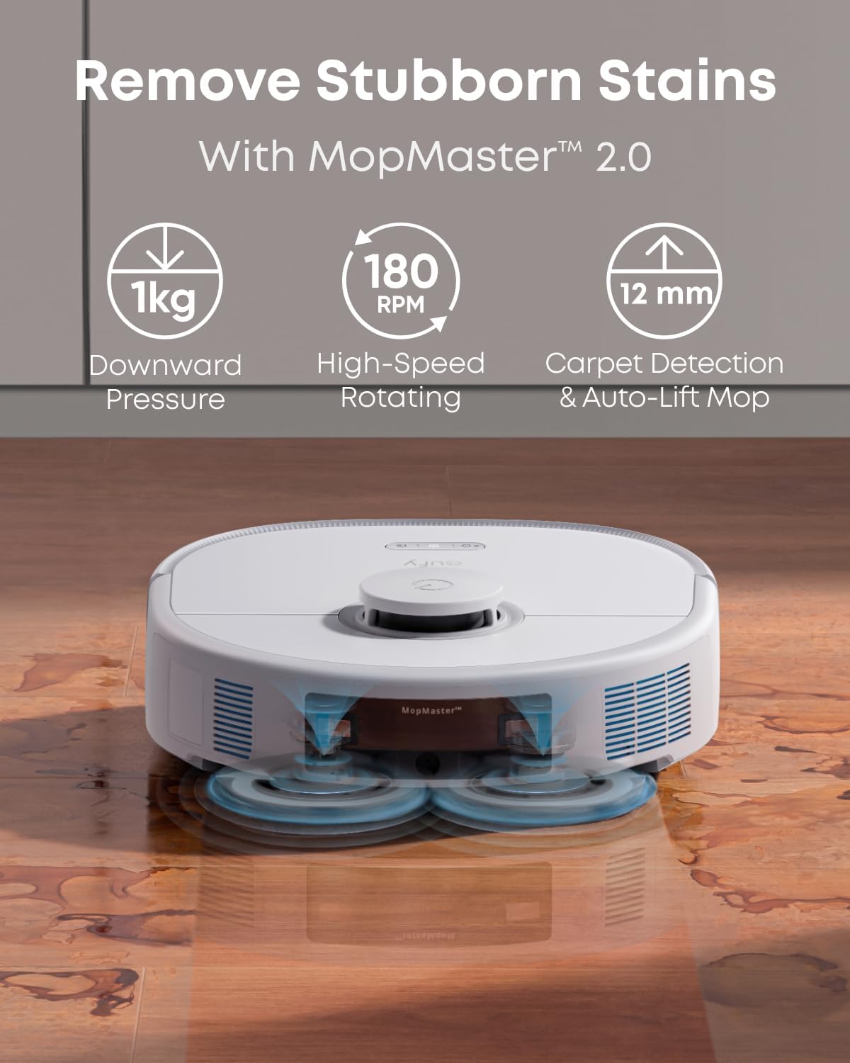 eufy X10 Pro Omni Robot Vacuum and Mop Combo, 8,000 Pa Suction, Dual Mops with 12 mm Auto-Lift and Carpet Detection, AI Obstacle Avoidance, Auto Mop Washing, Auto Drying, Self-Emptying, Self-Refilling