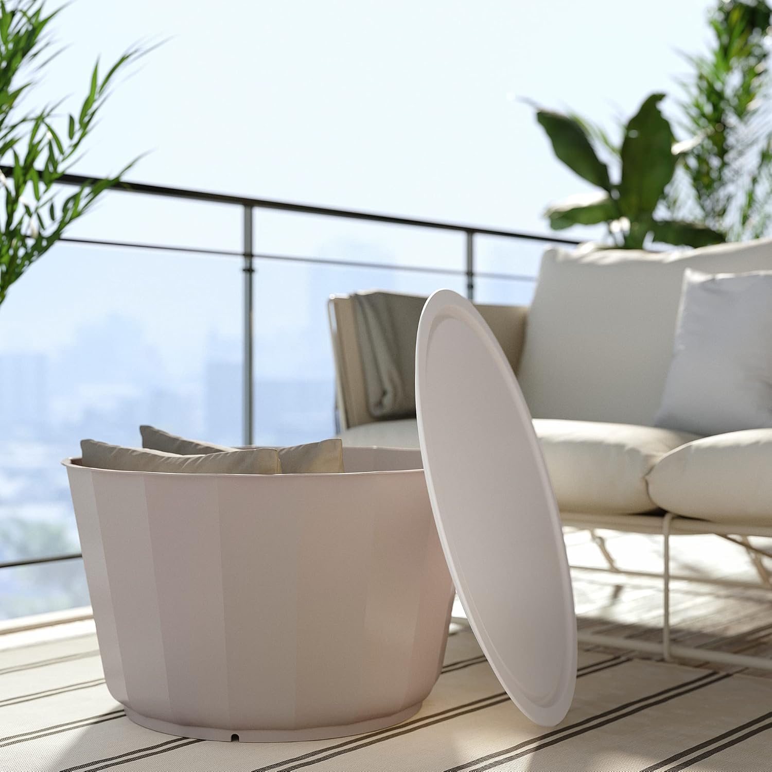IKEA LÅGASKÄR/HAVSTEN 4 Seater Outdoor Conversation Set, Beige/Beige