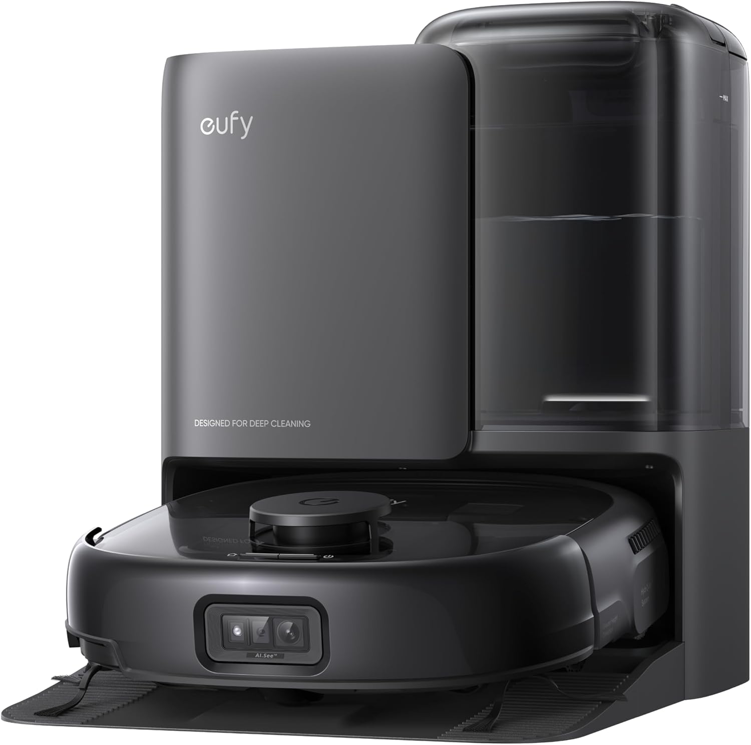 Eufy E25 Omni Robot Vacuum and Mop Combo, HydroJet System with Roller Mop, 20,000Pa, Zero-Tangling, Edge-to-Corner Cleaning, Obstacle Avoidance, Auto Mop Washing & Self-Emptying All-in-One Station