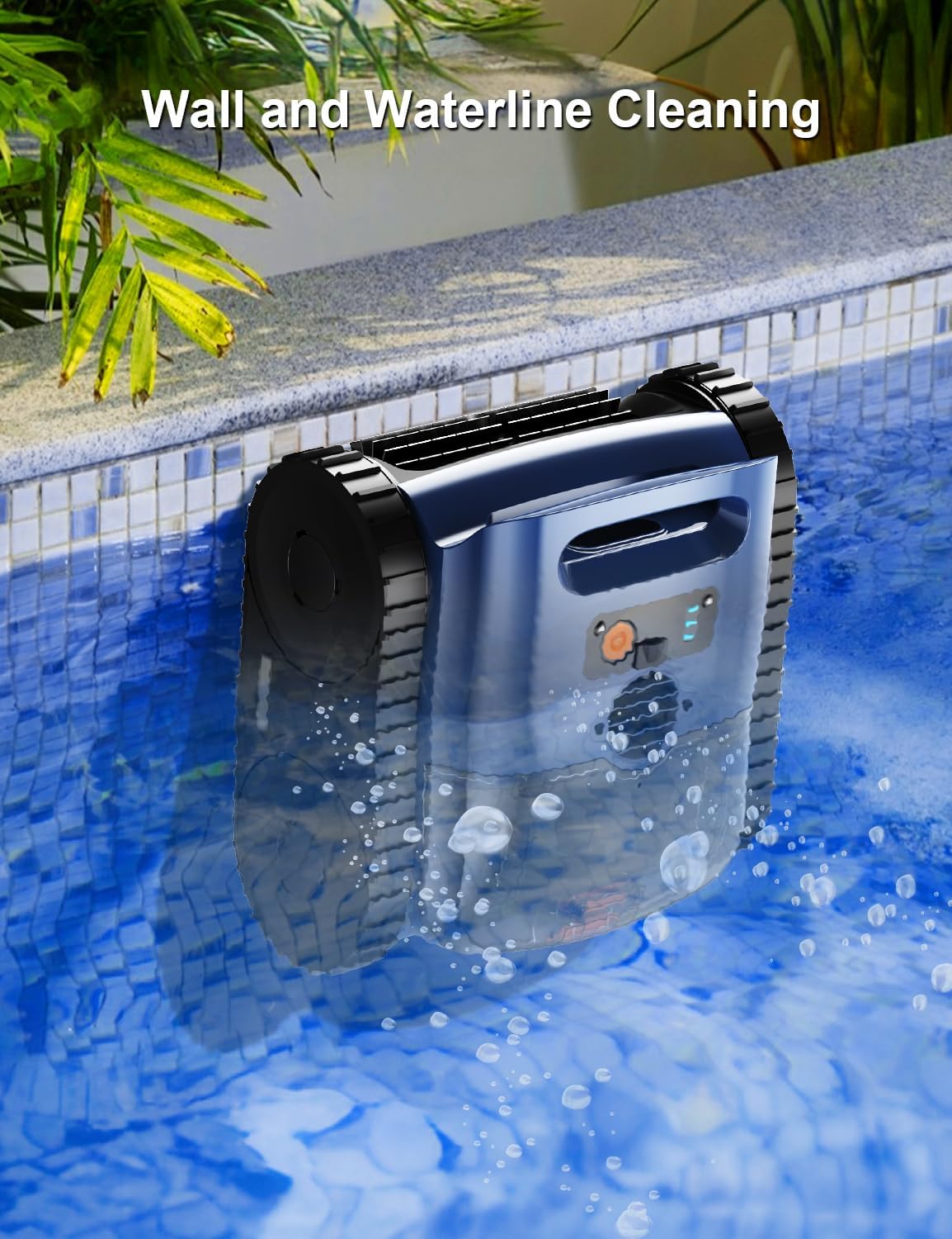 Cordless Robotic Cleaner, Pool Vacuum for Inground Pools up to 2150 Sq.ft, Sweeping robot with Floor/Wall Climbing/Waterline Cleaning, Self-Parking Lasts 180 Mins