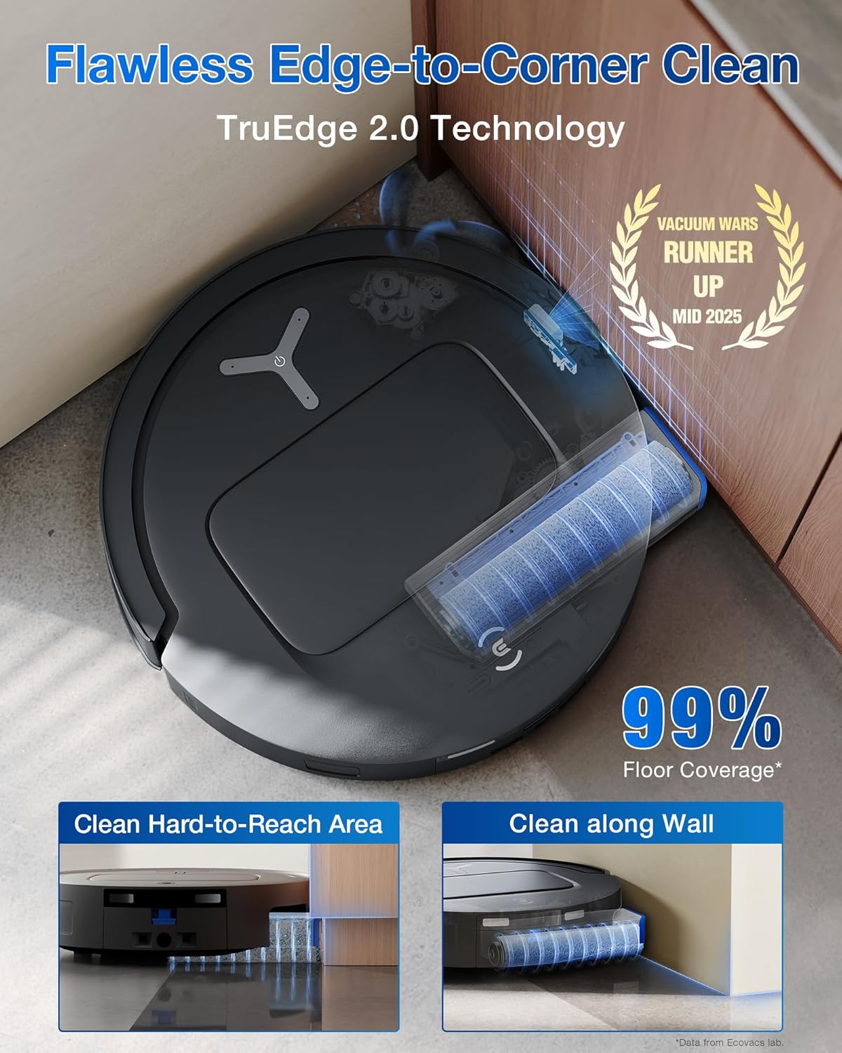 ECOVACS DEEBOT X9 PRO Omni Robot Vacuum and Mop, Blast™ 16,600Pa Suction, OZMO Roller Instant Self-Washing Mopping, ZeroTangle™ 3.0, Triple Lift System, AI Smart Navigation, Hands-Free Omni Station
