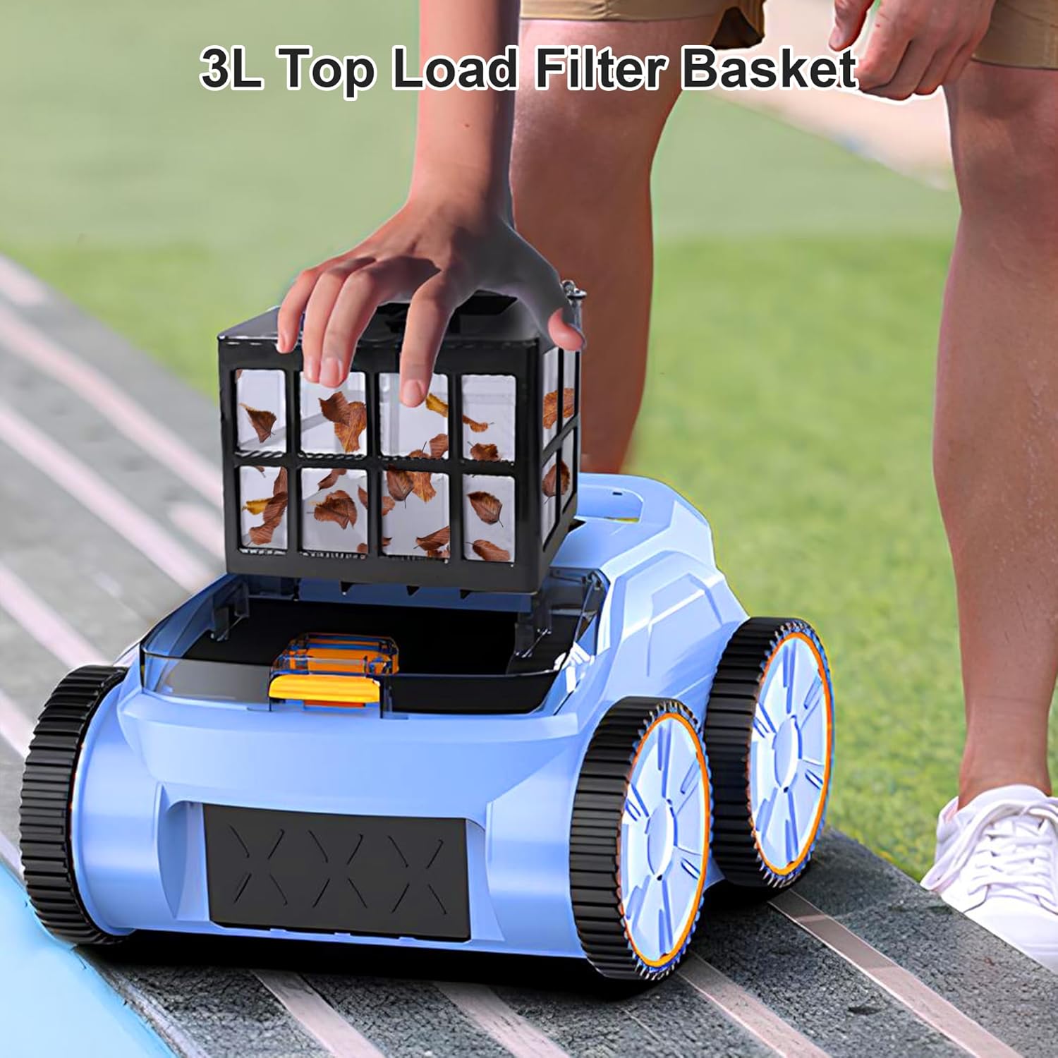 (2025 Upgrade) Pool Vacuum for Inground Pools, Robotic Pool Cleaner, Wall Climbing Pool Cleaner, Cleans Pool Floors, Drain & Walls & Waterline, Cleaning Up to 2100 Sq.ft, 180 Min