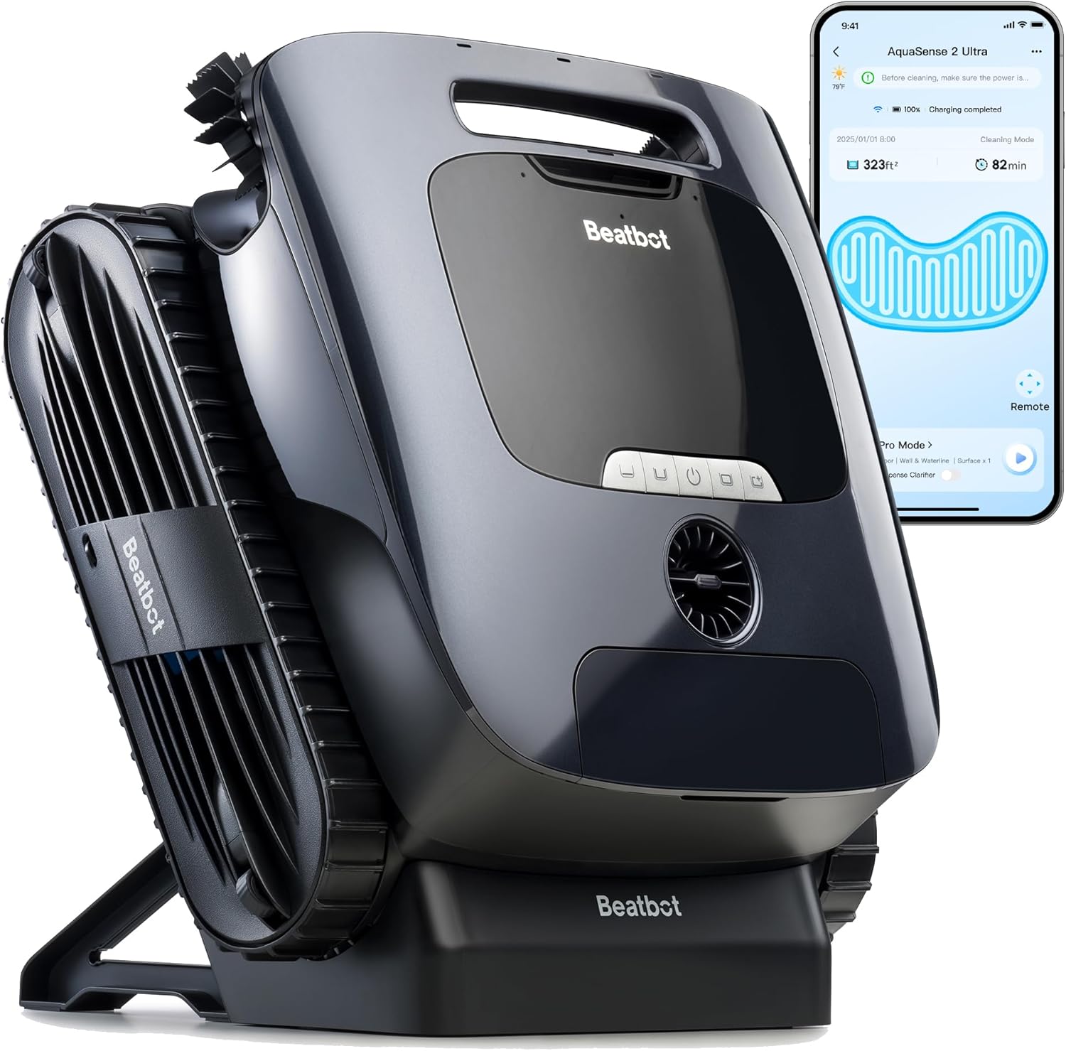 Beatbot AquaSense 2 Ultra Cordless Robotic Pool Cleaner for Complex Pools, Pool Mapping with AI Camera, 5-in-1 Cleaning, Smart Surface Parking, Pool Skimmer, Water Clarification – Prussian Blue