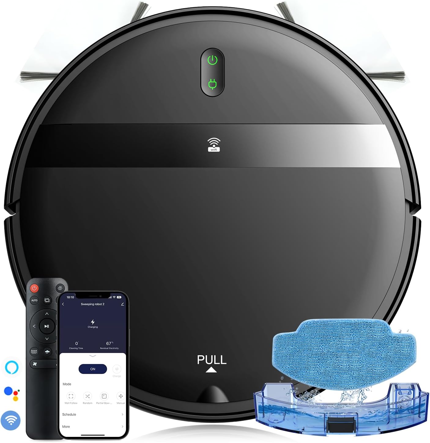 Robot Vacuum and Mop Combo for Large Homes & Pet Hair – Smart App/Voice, 2300Pa Sucktion, 120Min Clean, Ultra-Thin 2.87