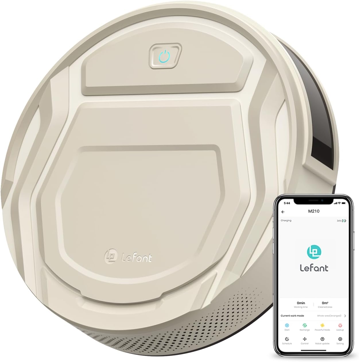 Lefant M3 Robot Vacuum, Robot Vacuum and Mop, 12000Pa Suction, Anti-Tangle Brushes, Dual Spinning Mop, Auto Mop Washing, Drying, Self-Emptying, Self-Refilling, for Pet Hair Dust, App Voice Control