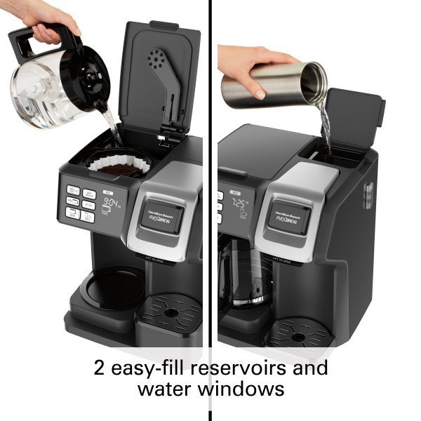 Hamilton Beach FlexBrew Trio Coffee Maker, Single Serve, Black and Silver, Model 49954