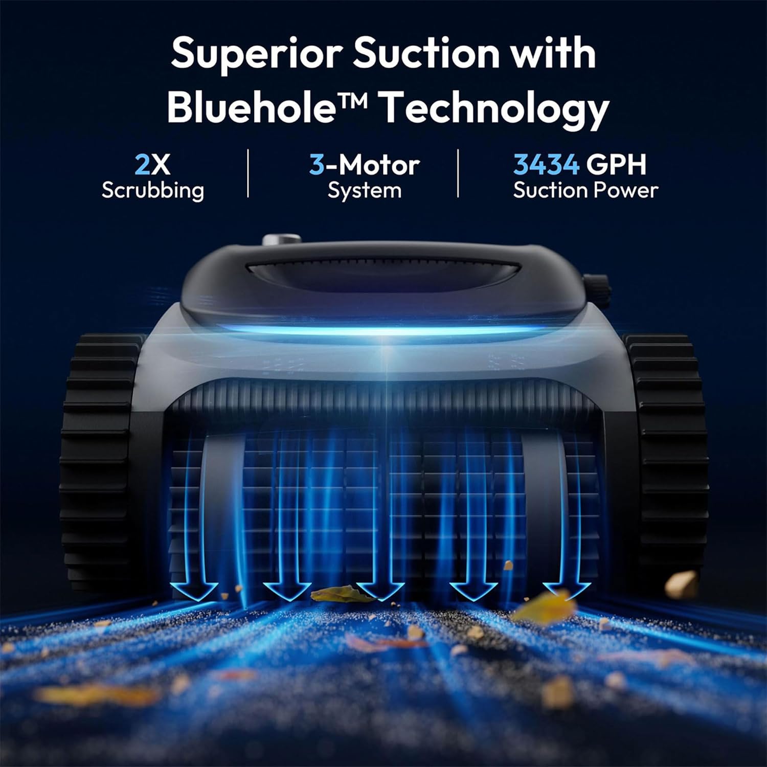 700 C10 Sweeping robot, Cordless Pool Vacuum w/Superior Suction, Triple Motors, Smart Navigation, APP Control, Wall/Waterline, 140-Min Runtime for Inground Pools up to 861 Sq.Ft, Space Grey