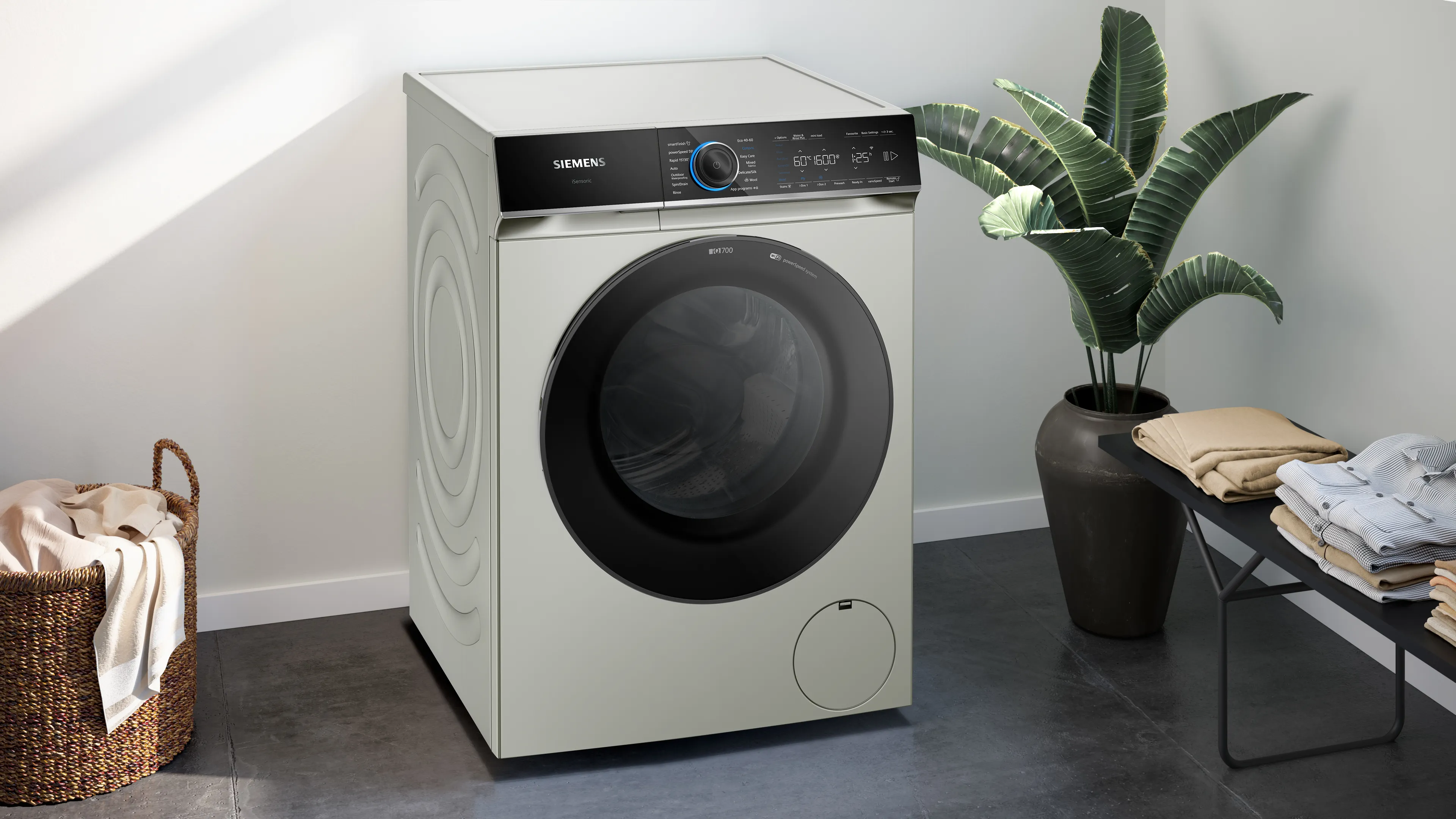 SIEMENS WG56B2ATGB IQ700 Washing machine, front loader 10 kg , Silver inox