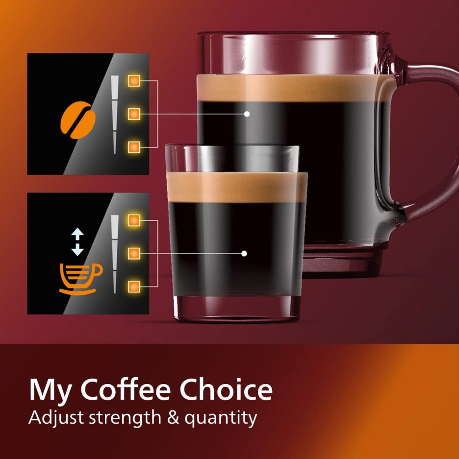 Philips 3200 Series fully automatic espresso machine - classic milk frother, 4 coffee varieties, intuitive touch display, black, (EP3221/44)