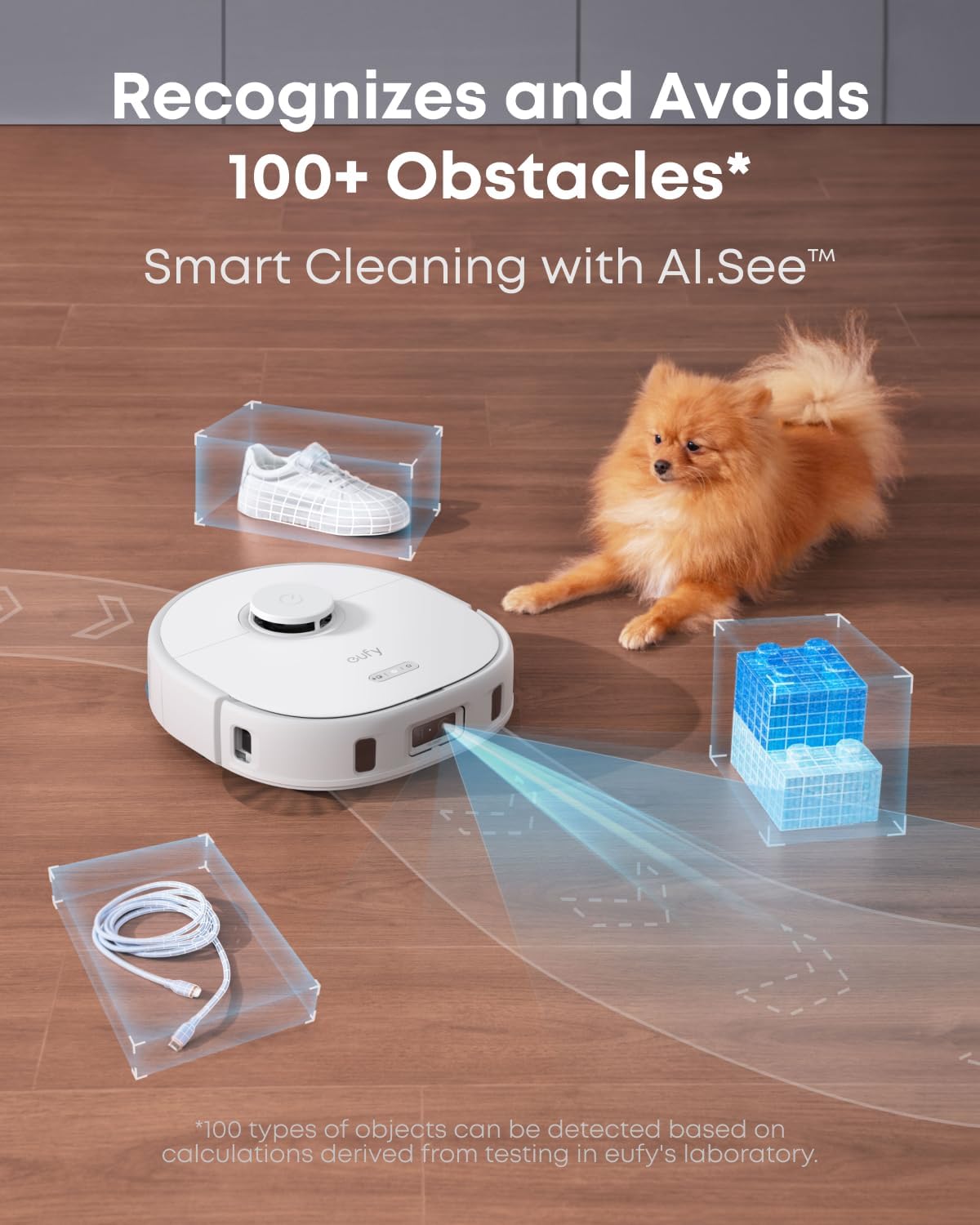 eufy X10 Pro Omni Robot Vacuum and Mop Combo, 8,000 Pa Suction, Dual Mops with 12 mm Auto-Lift and Carpet Detection, AI Obstacle Avoidance, Auto Mop Washing, Auto Drying, Self-Emptying, Self-Refilling
