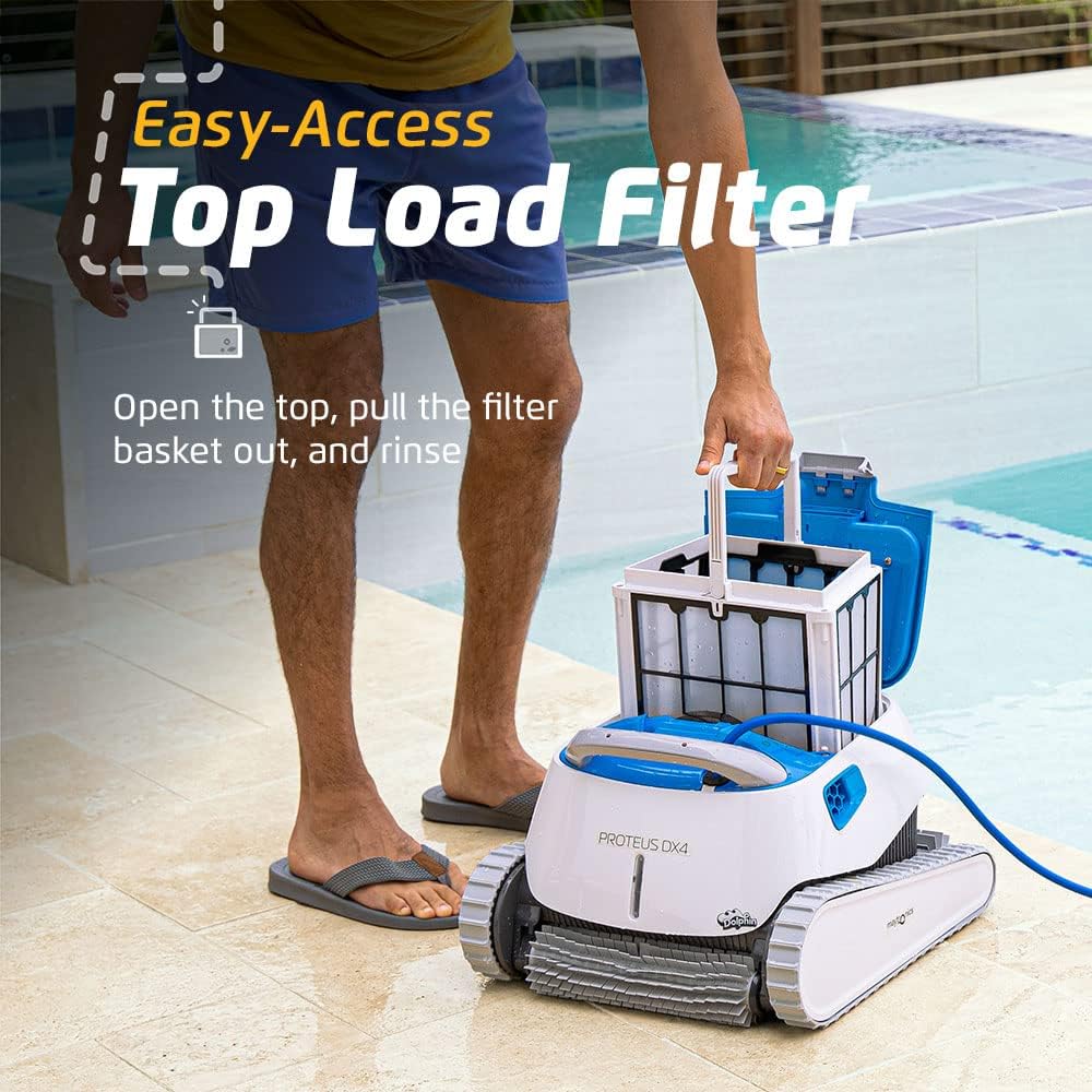 Dolphin Proteus DX3 Automaitc Robotic Pool Vacuum Cleaner, Wall Climbing, Active Scrubber Brush, Ideal for In-ground Pools up to 33 FT in Length