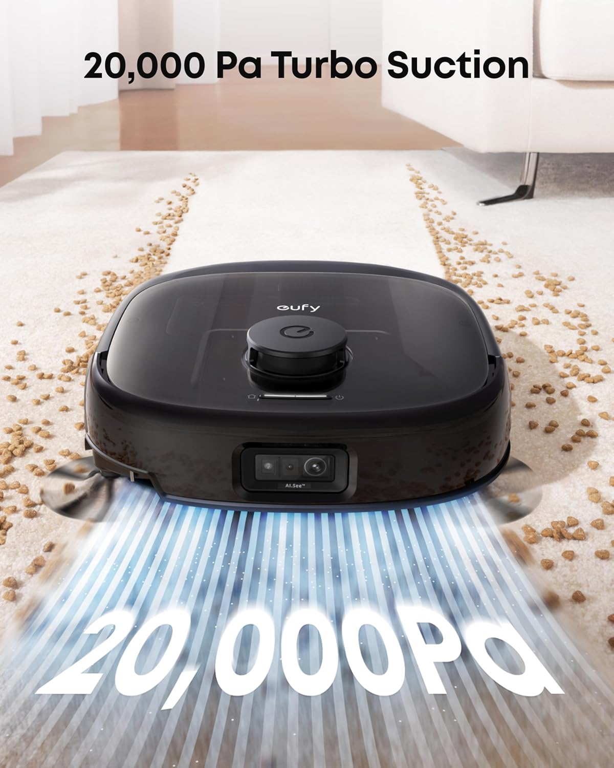 Eufy E25 Omni Robot Vacuum and Mop Combo, HydroJet System with Roller Mop, 20,000Pa, Zero-Tangling, Edge-to-Corner Cleaning, Obstacle Avoidance, Auto Mop Washing & Self-Emptying All-in-One Station