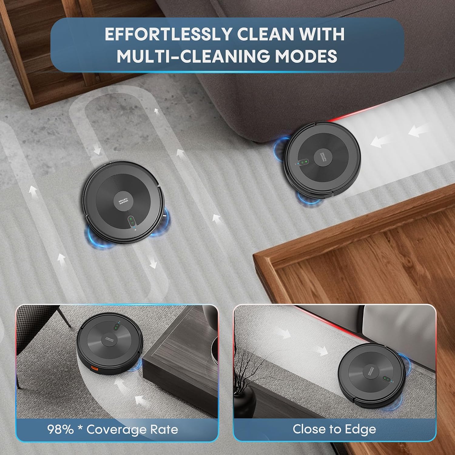 Robot Vacuum and Mop Combo: 3000Pa Suction Sweeping robot 120Mins Runtime & APP/Voice/Remote & Scheduled & Self-Charging, Slim Robot Vacuum Cleaner for Home Hard Floor, Low-Pile Carpet, Pet Hair