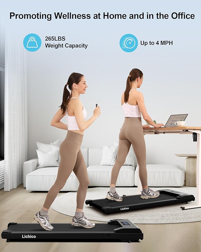 Walking Pad Under Desk Treadmill, Portable Small Treadmills for Home and Office
