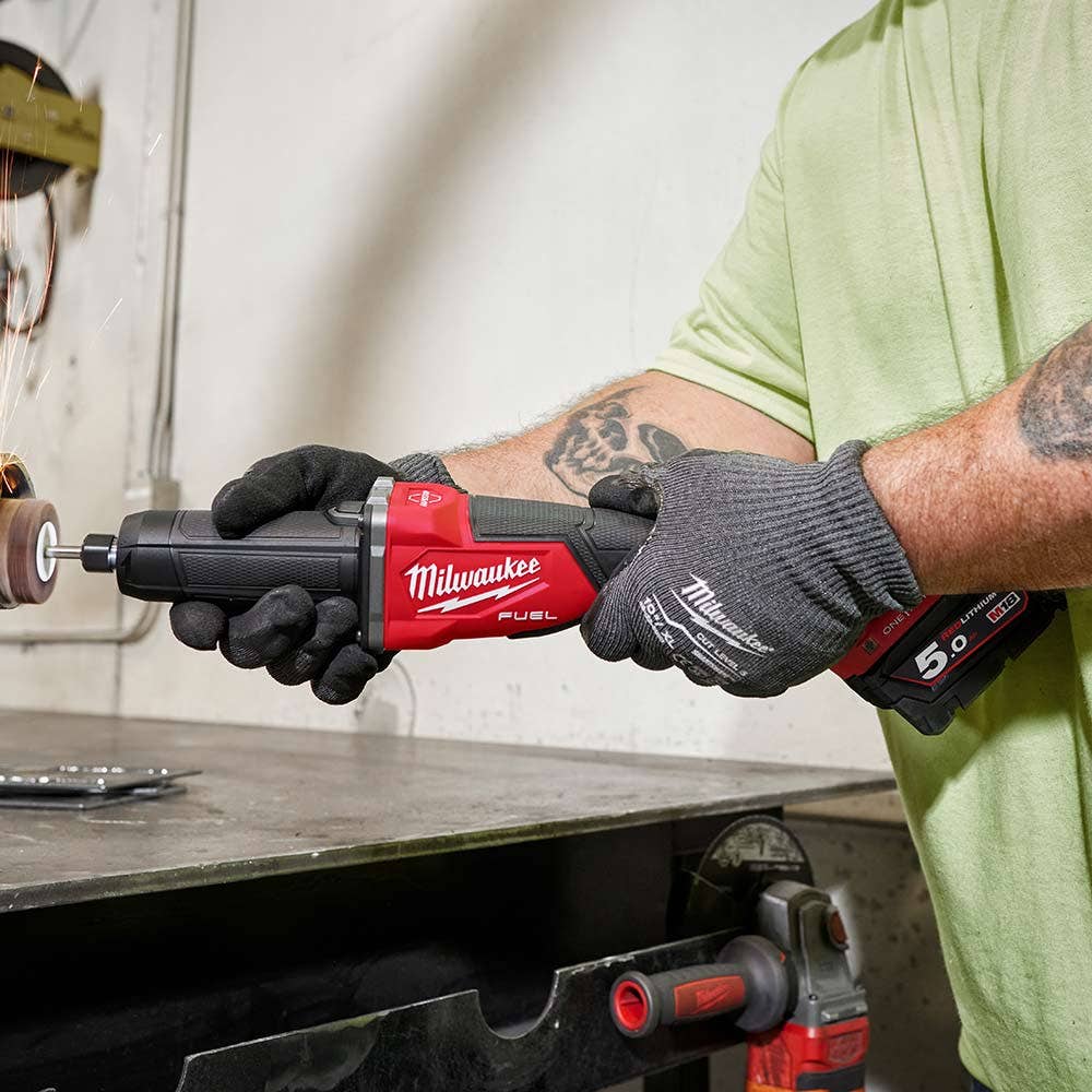 MILWAUKEE 18V FUEL™1/4" Braking Die Grinder w/ Deadman Paddle Switch Skin M18FDGROVPDB0